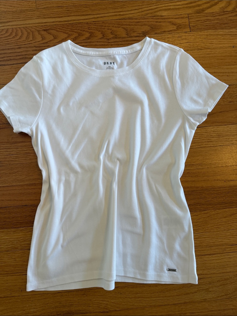 DKNY White Short-Sleeve Classic Cotton Crewneck Tee